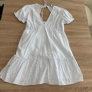 Zara White Eyelet Dress